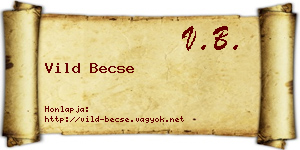 Vild Becse névjegykártya
